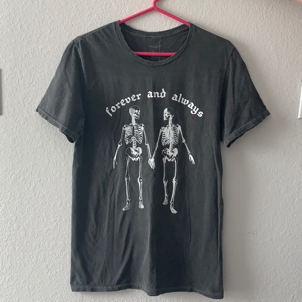 “Overdyed Forever And Always Skeleton Tee”